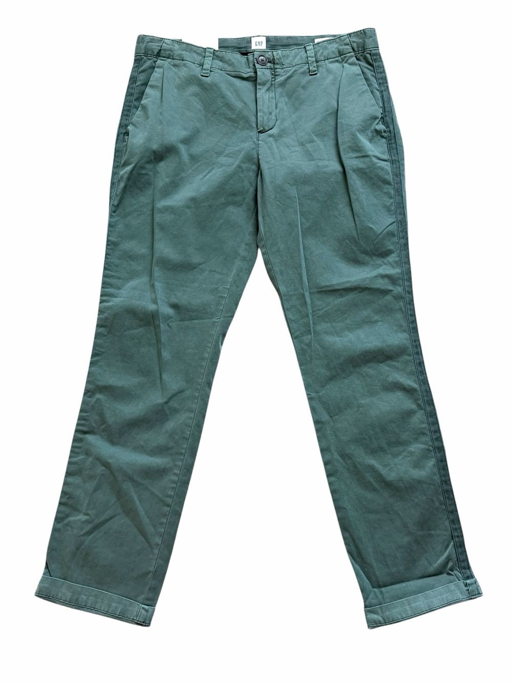 GAP Women’s Girlfriend Chino size 4 Green Mid Rise Stretch Twill Tapered NWT